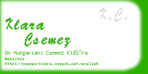 klara csemez business card